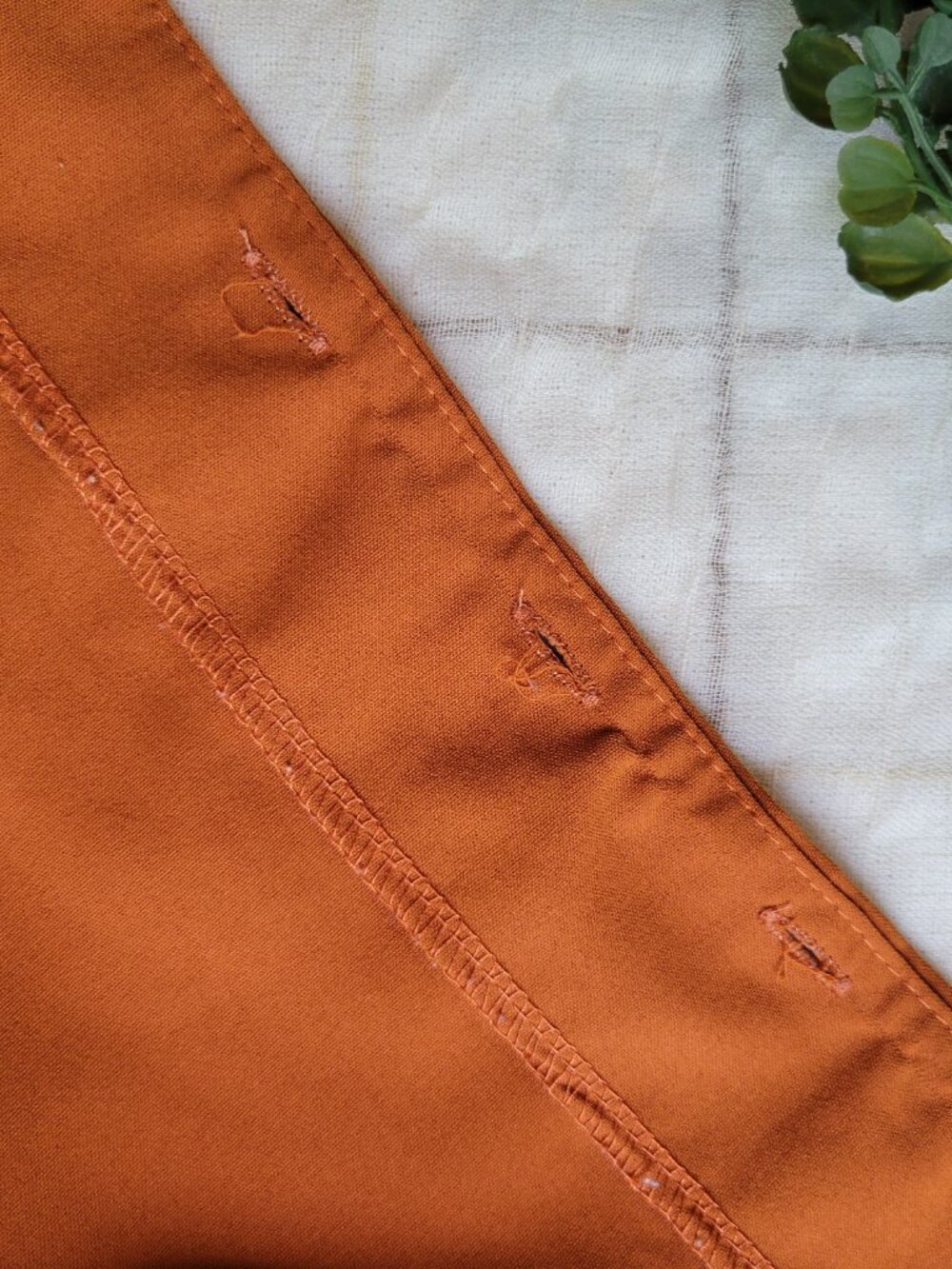 Rust Orange V-Neck Button-Front Blouse - Picture 6 of 7